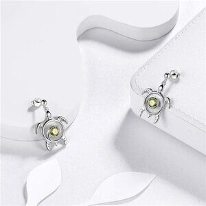 Adjustable Turtle Earrings Aurora Tears Set Celtic Spiral 925 Sterling Silver